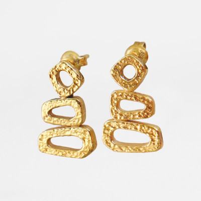 Ahjar Stacked Earring in 18K Brushed Gold