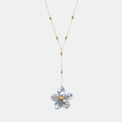 Petals Tahitian Keshi Pearl Flower Necklace